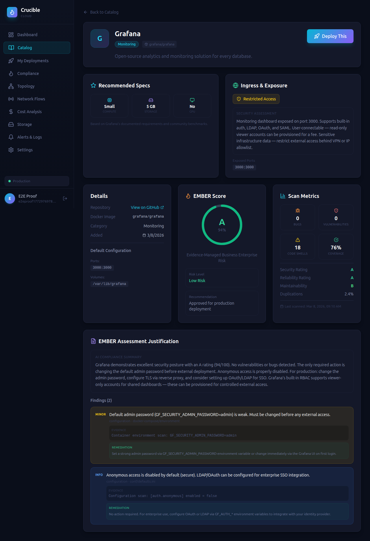 Service Detail with EMBER Score